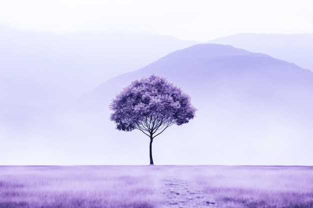 Foto gratuita il colore dell'anno viola toni paesaggio astratto con estetica fantasia