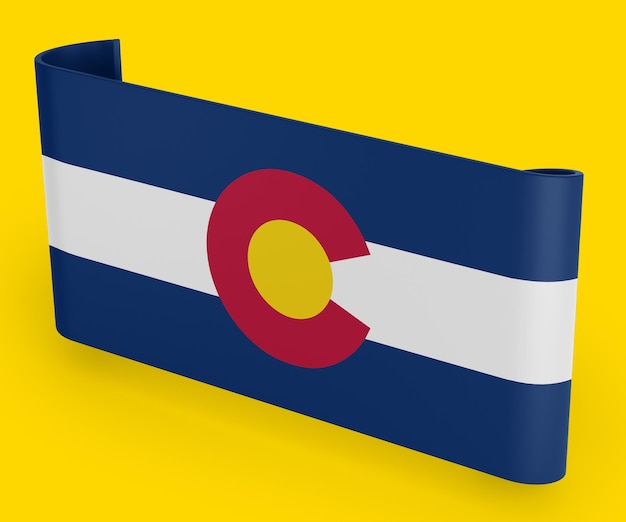 Colorado flag ribbon banner