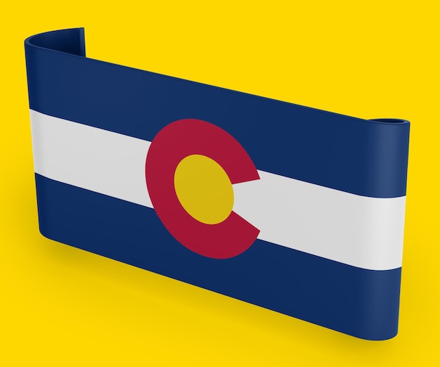 Free photo colorado flag ribbon banner