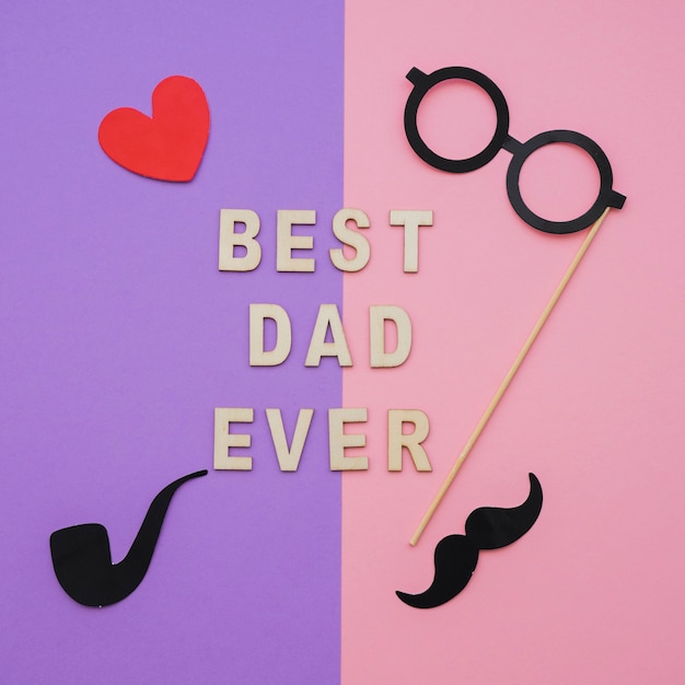 Free photo colored background with father's day decoration