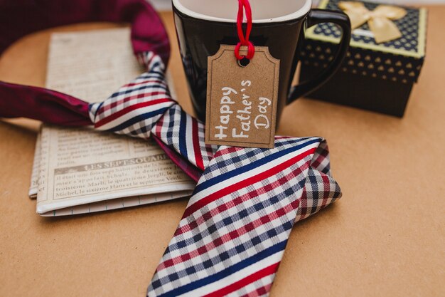 Colored necktie and mug for father's day