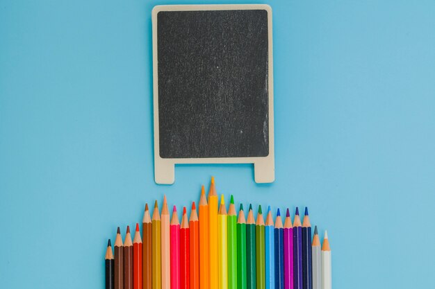 Colored pencils chalkboard 