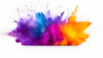 Free photo colored powder explosion on white background