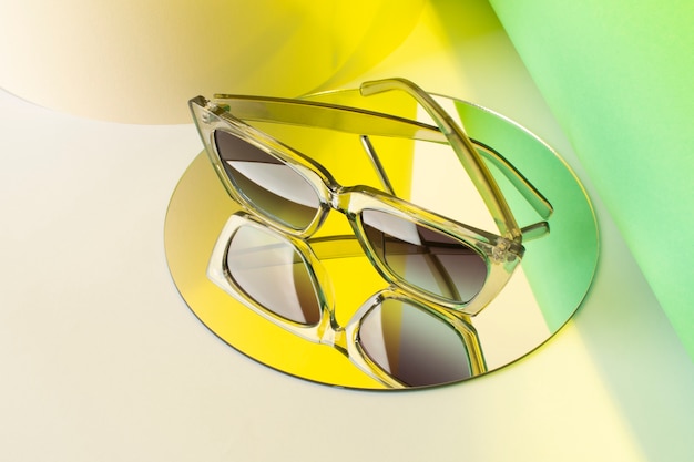 Colored transparent sunglasses  still life