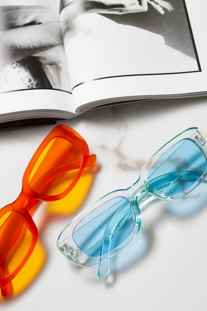 Colored transparent sunglasses  still life