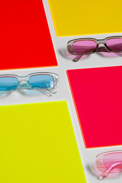 Colored transparent sunglasses  still life