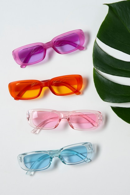 Colored transparent sunglasses  still life