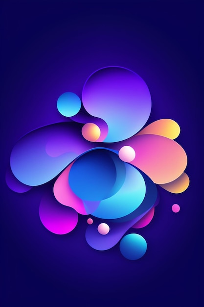 A colorful abstract background with circles and the word bubble.