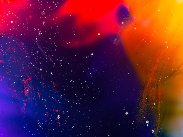 Free photo colorful abstract background with paints and bubbles