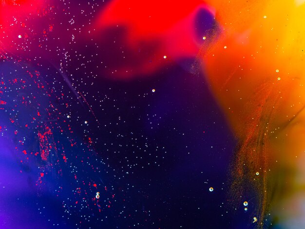 Colorful abstract background with paints and bubbles