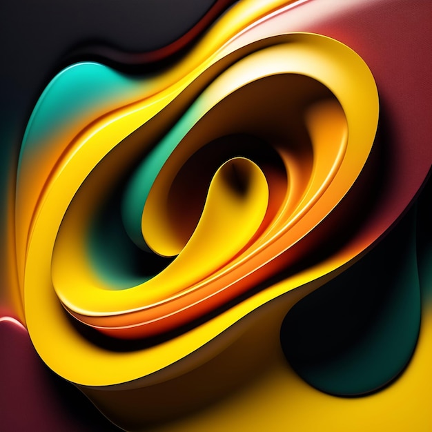 A colorful abstract design with a black background.