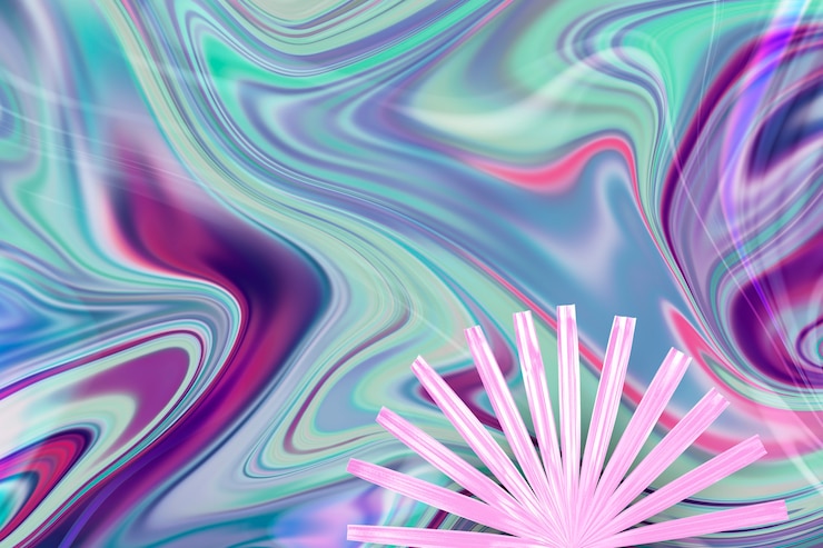 Free Photo colorful alcohol ink background with leaf