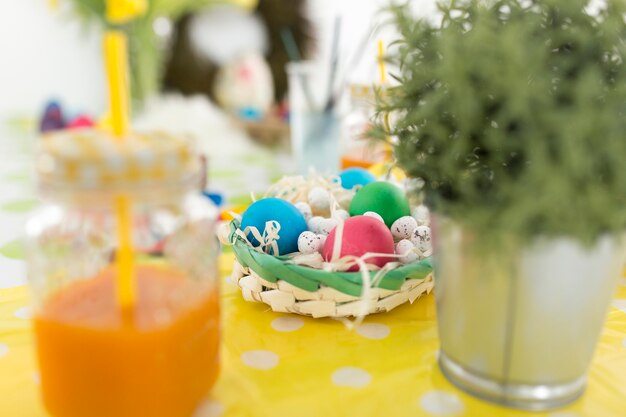 Colorful arrangement of holiday table