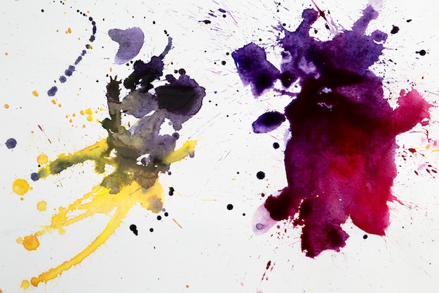 Colorful artistic stains of watercolor splashes