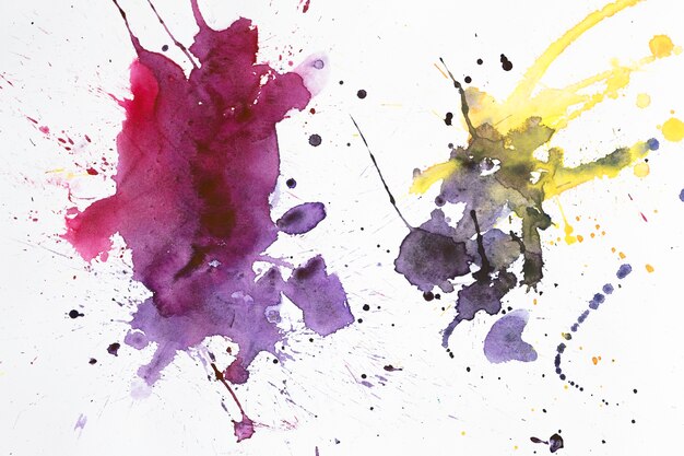 Colorful artistic stains of watercolor splashes