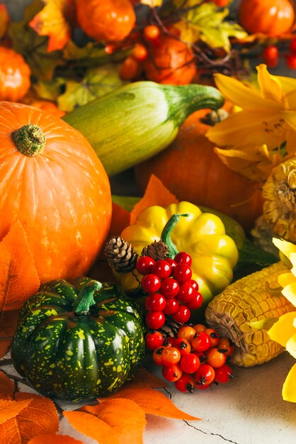 Colorful assortment of vegetables on table