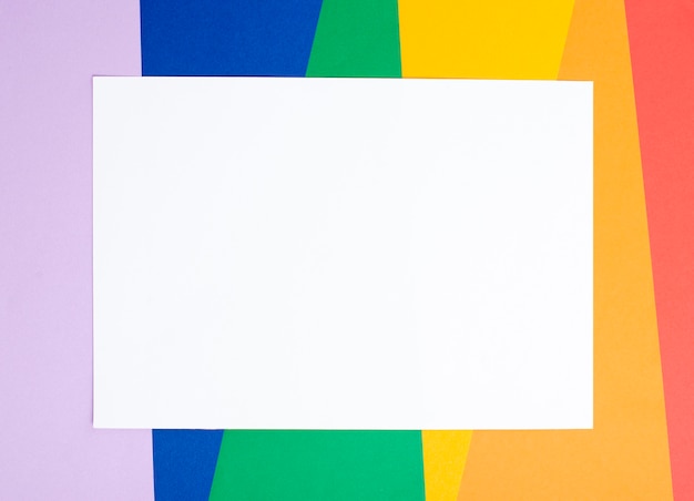 Colorful background with blank paper sheet