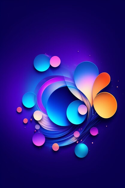 A colorful background with circles and the words'blue '