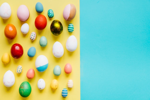 Free photo colorful background with easter eggs