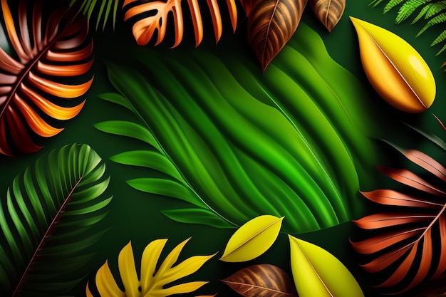 Красочный фон с листьями и надписью "джунгли" на нем