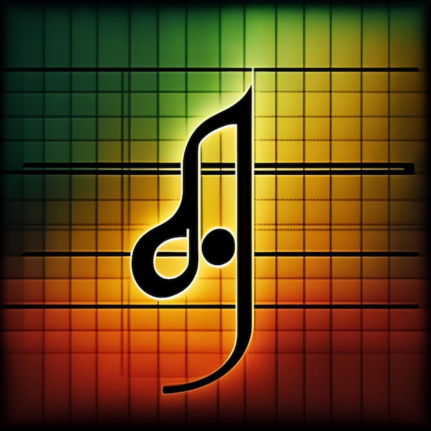 Free photo a colorful background with a music note on it