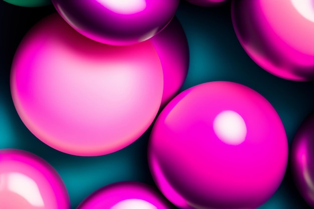 紫とピンクのボールでカラフルな背景。
