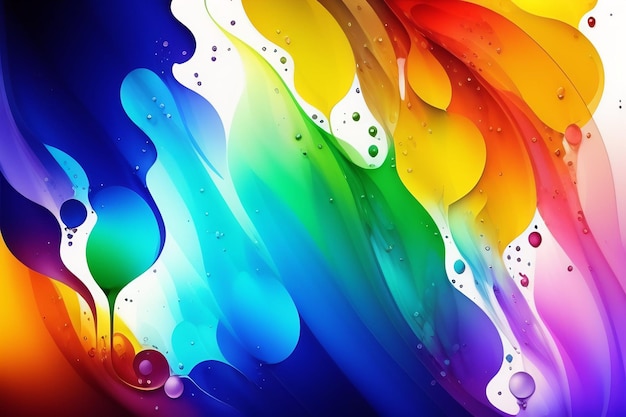 Colorful background with a rainbow and drops.