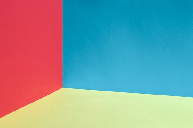 Colorful background with red and blue walls