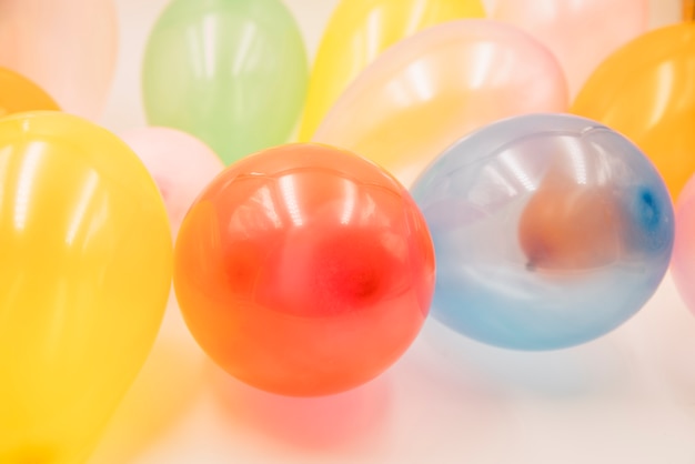 Colorful balloons in pile