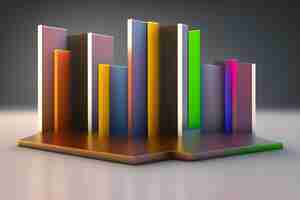 Free photo a colorful bar graph sits on a table with a dark background.