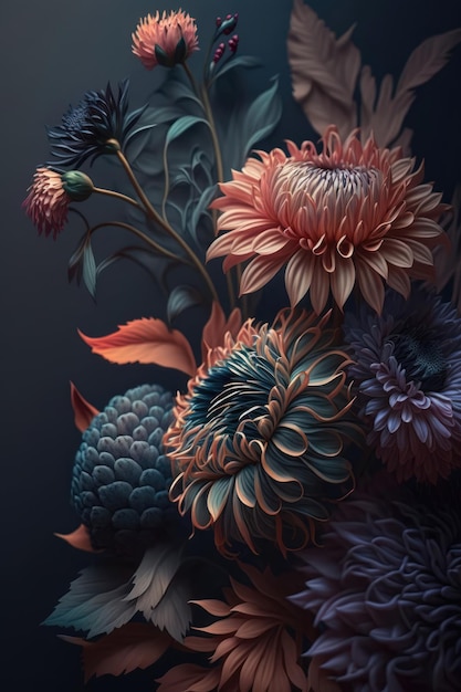 免费的照片背景色彩斑斓的美丽的花朵绽放花装饰花园花束植物垂直模式壁纸贺卡明信片的设计