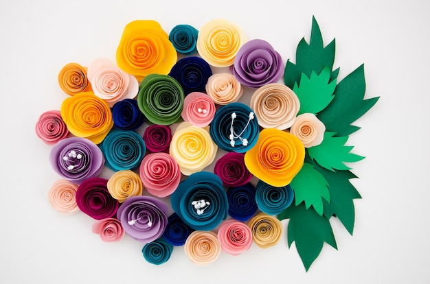 Colorful bouquet of paper flowers