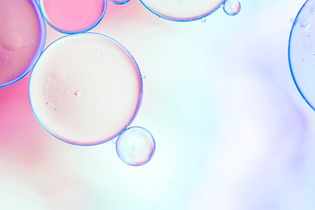 Colorful bright airy bubbles in water 