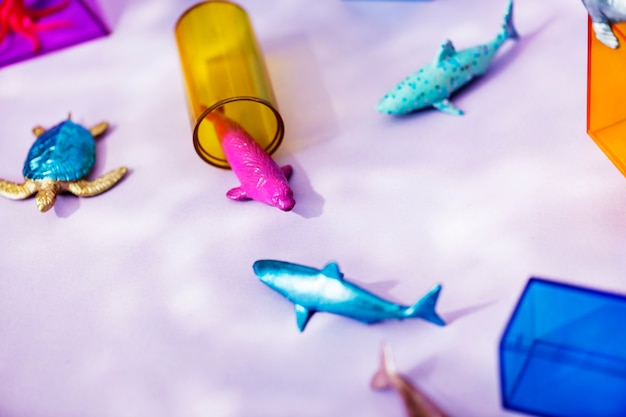 Colorful and bright miniature animal figures