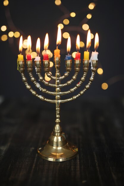 Colorful candels, Hanukkah