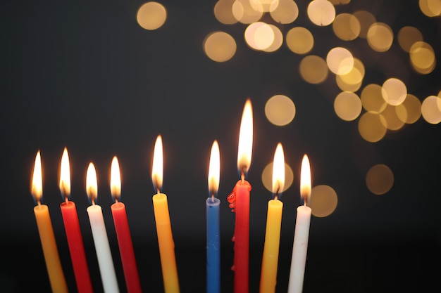 Colorful candels, Hanukkah