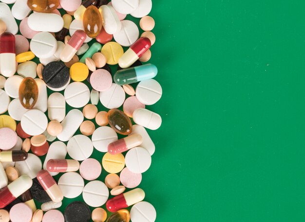 Colorful capsules and pills