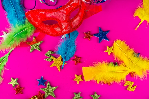 Colorful carnival composition with masks