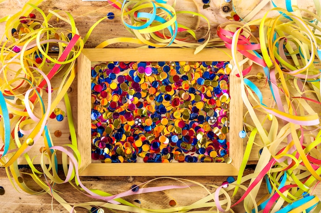 Colorful carnival composition with masks