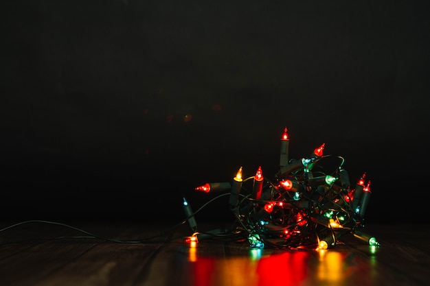 Бесплатное фото Красочные рождественские огни