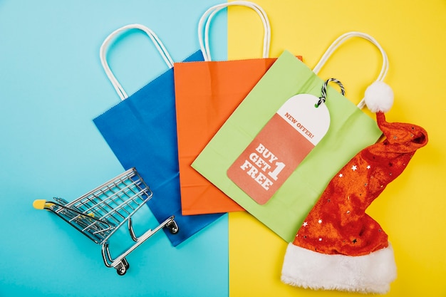 Free photo colorful christmas sales concept