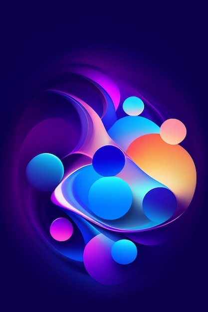 A colorful circle with a blue background.
