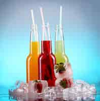 Free photo colorful cocktails with ice