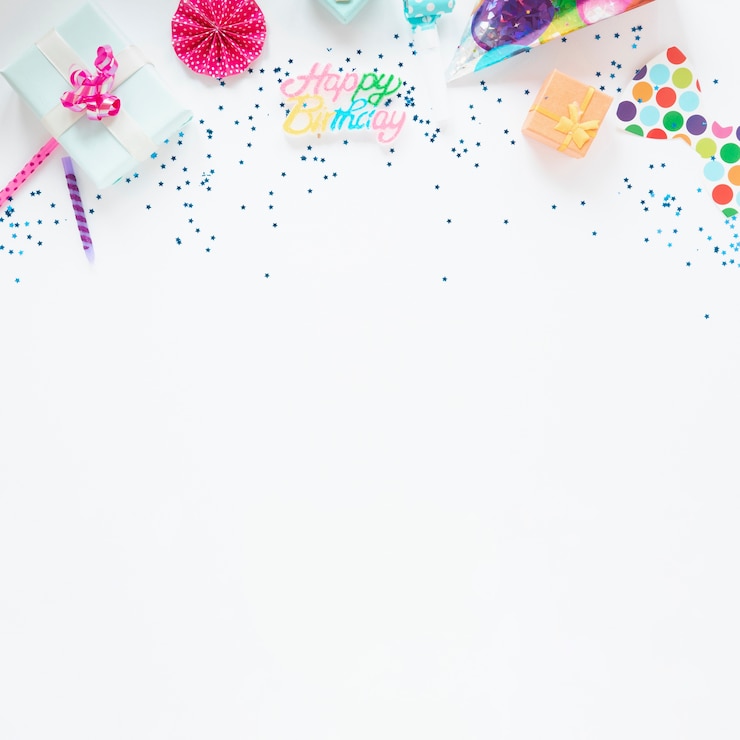Free Photo colorful composition of birthday items with copy space