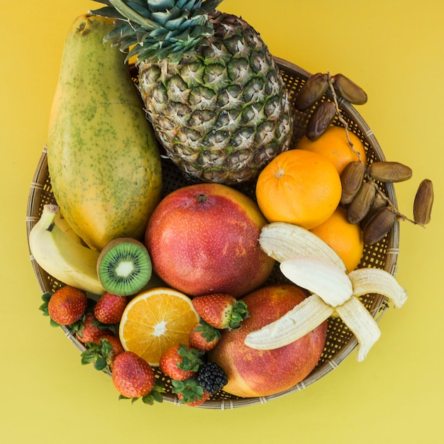 Free photo colorful composition of fresh fruit