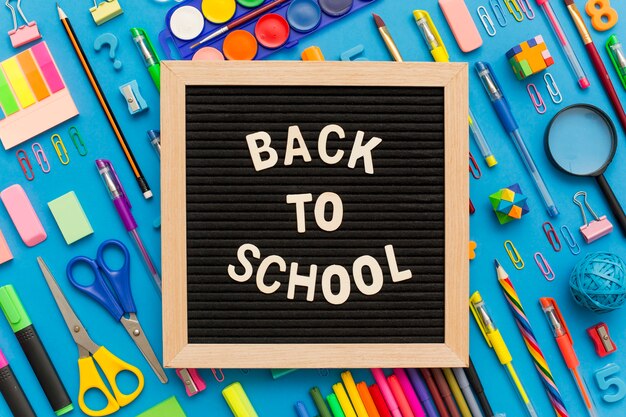 Colorful composition of school materials