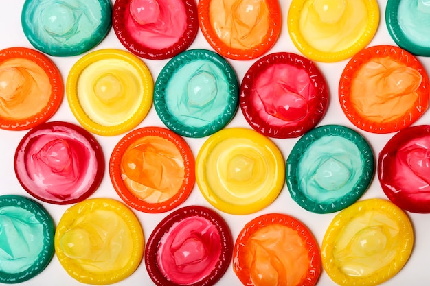 Foto gratuita preservativi colorati