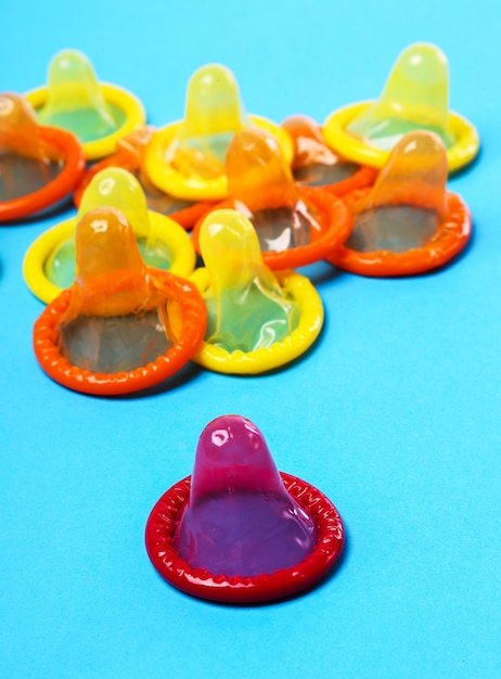 Free photo colorful condoms