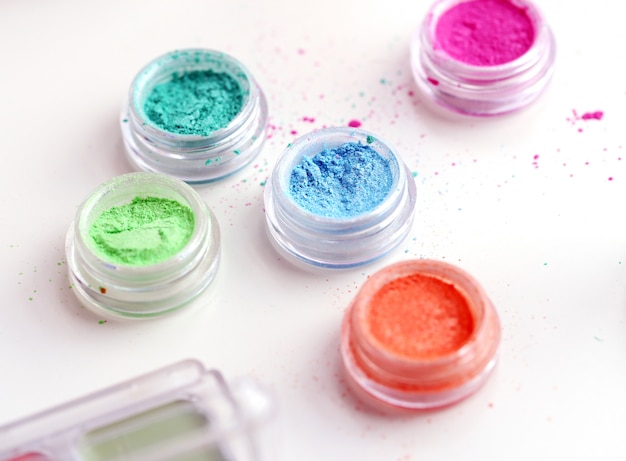 Colorful cosmetic powders