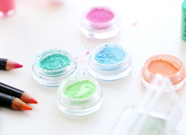 Colorful cosmetic powders